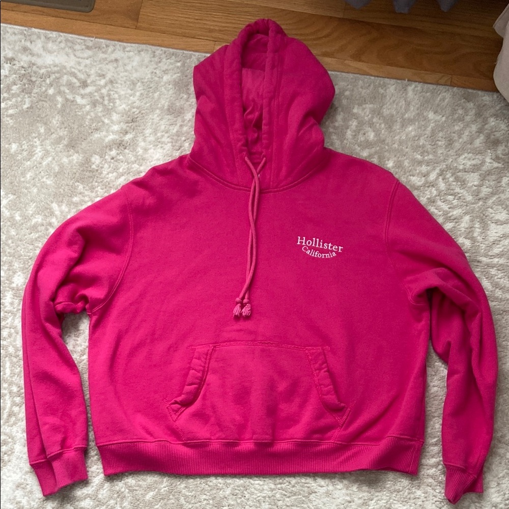Hollister Women's Pink Hoodie Sweater
